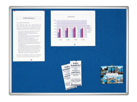FRANKEN Tableau textile PRO, 1.500 x 1.000 mm, feutre: bleu