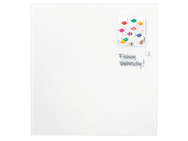 FRANKEN Tableau en verre design, 1.200 x 1.200 mm, blanc pur
