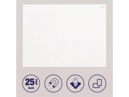 FRANKEN Tableau en verre design, 1.200 x 1.200 mm, blanc pur