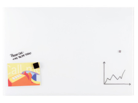 FRANKEN Tableau en verre design, 600 x 450 mm, blanc pur