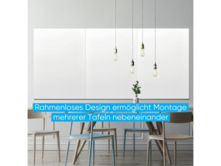 FRANKEN Tableau en verre design, 600 x 450 mm, blanc pur