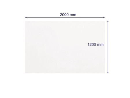 FRANKEN Tableau en verre design, 2.000 x 1.200 mm, blanc pur