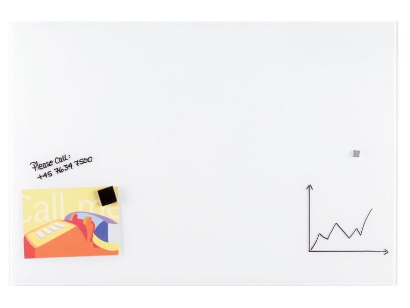 FRANKEN Tableau en verre design, 1.800 x 1.200 mm, blanc pur