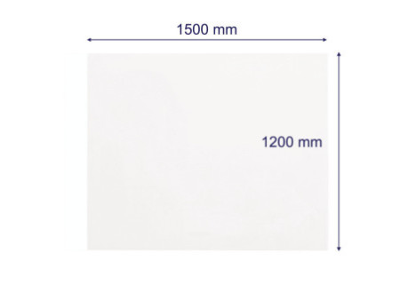 FRANKEN Tableau en verre design, 1.500 x 1.200 mm, blanc pur