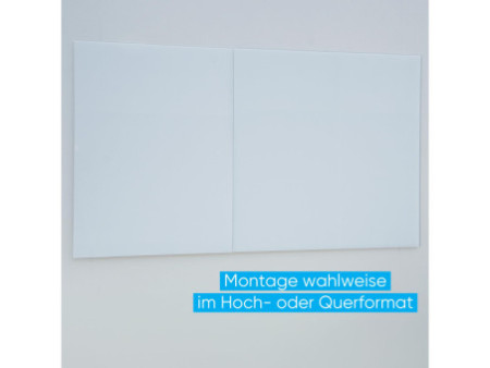 FRANKEN Tableau en verre design, 1.500 x 1.200 mm, blanc pur