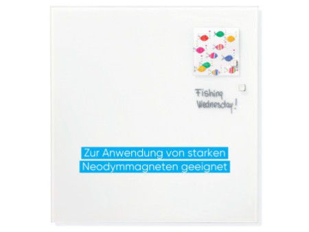 FRANKEN Tableau en verre design, 1.500 x 1.200 mm, blanc pur