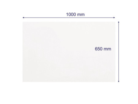 FRANKEN Tableau en verre design, 1.000 x 650 mm, blanc pur