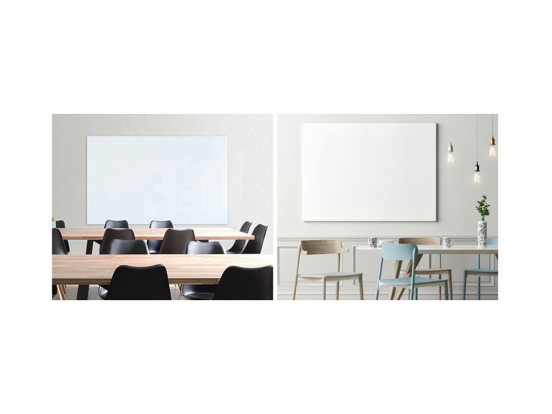 FRANKEN Tableau en verre design, 2.400 x 1.200 mm, blanc pur