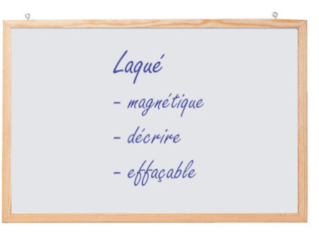 FRANKEN Tableau mural blanc avec cadre en bois, 400 x 300 mm