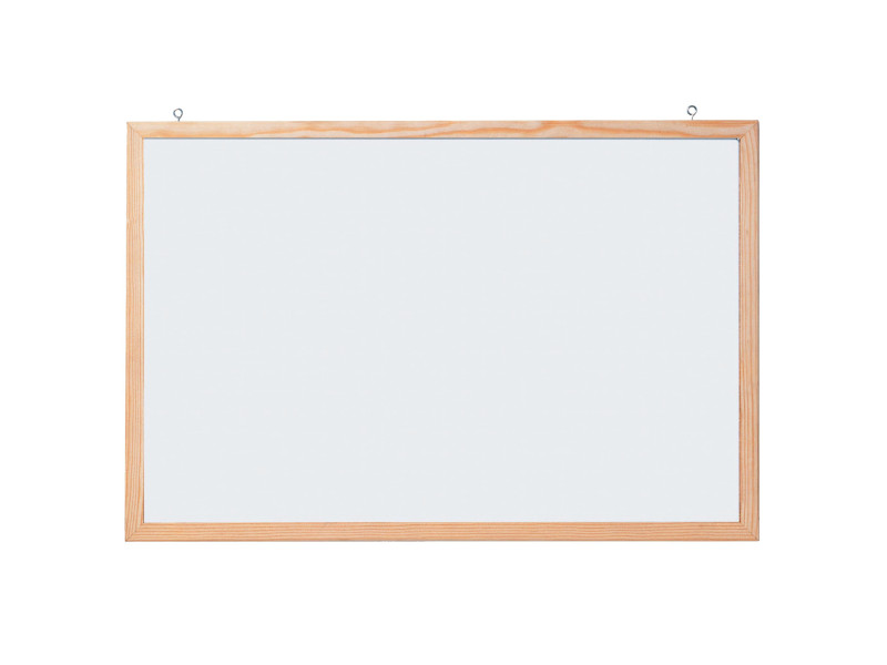 FRANKEN Tableau mural blanc avec cadre en bois, 1.000 x 600