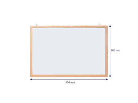 FRANKEN Tableau mural blanc avec cadre en bois, 800 x 600 mm