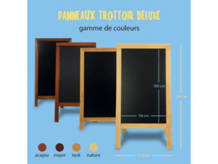 Securit Panneau trottoir DELUXE, avec tableau noir, hêtre