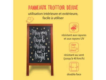 Securit Panneau trottoir DELUXE, avec tableau noir, acajou