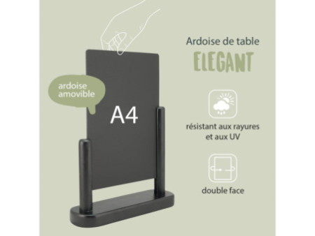 Securit Ardoise de table ELEGANT, grand, noir