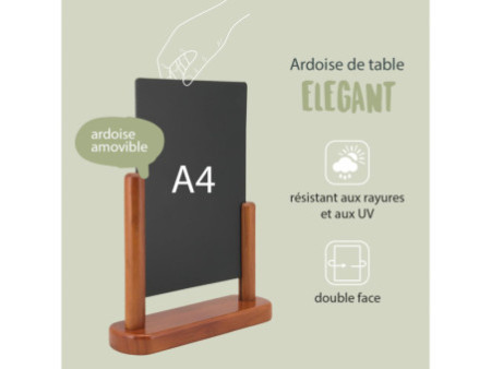 Securit Ardoise de table ELEGANT, grand, acajou