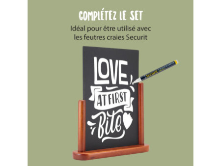 Securit Ardoise de table ELEGANT, grand, acajou