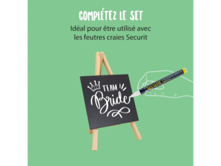 Securit Ardoise de table MINI avec trépied, hêtre
