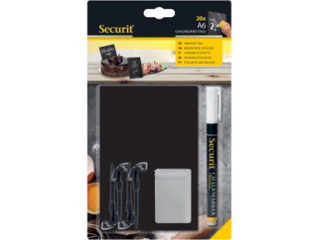 Securit Ardoise A6, noir, kit de 20