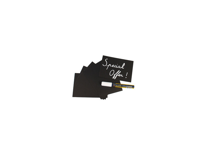 Securit Ardoise A8, noir, kit de 20