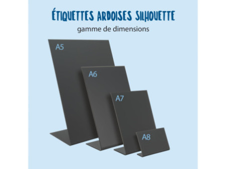 Securit Ardoise de table L-SHAPE, A7, noir