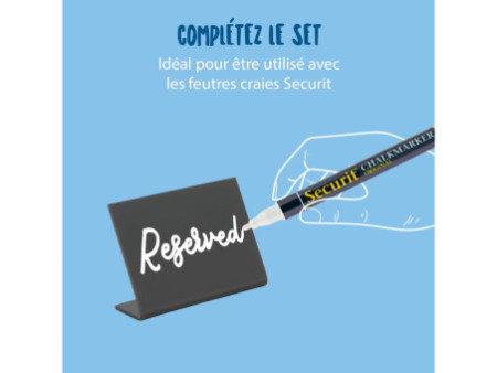 Securit Ardoise de table L-SHAPE, A8, noir