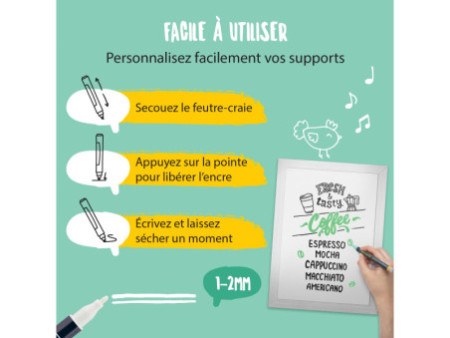 Securit Feutre-craie ORIGINAL SMALL, kit de 4