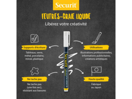 Securit Feutre-craie ORIGINAL, set assorti, blanc