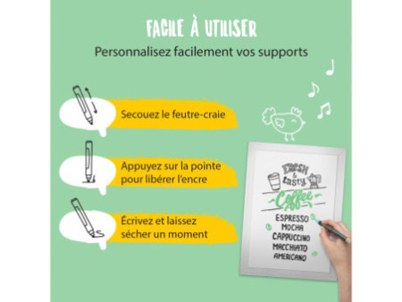 Securit Feutre-craie ORIGINAL, set assorti, blanc