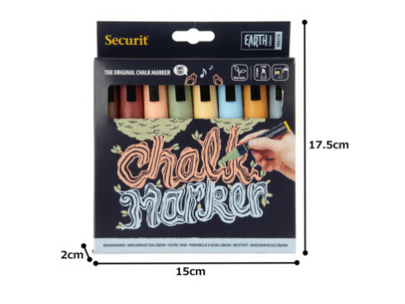 Securit Feutre-craie ORIGINAL MEDIUM, étui de 8, couleurs