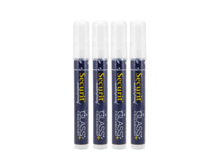 Securit Feutre-craie WATERPROOF MEDIUM, étui de 4, blanc