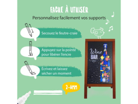 Securit Feutre-craie WATERPROOF MEDIUM, étui de 4, blanc