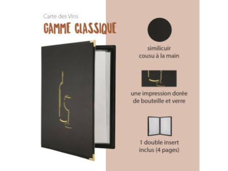 Securit Carte des vins CLASSIC, A4, noir
