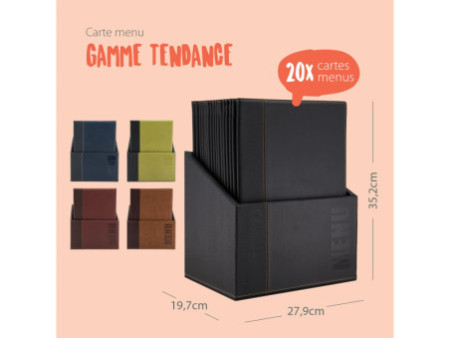 Securit Protège-menus TRENDY, A4, boîte de 20, noir