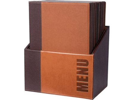 Securit Protège-menus TRENDY, A4, boîte de 20, marron clair