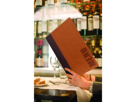 Securit Protège-menus TRENDY, A4, boîte de 20, marron clair