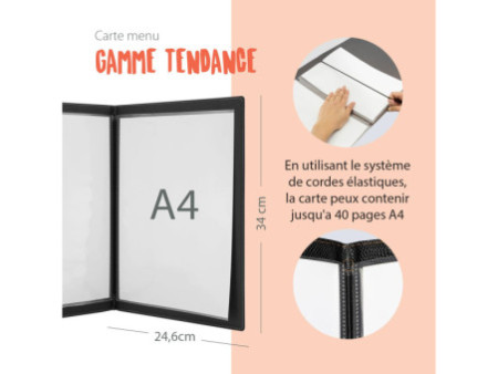 Securit Protège-menus TRENDY, A4, boîte de 20, bordeaux
