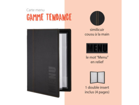 Securit Protège-menus TRENDY, A5, noir