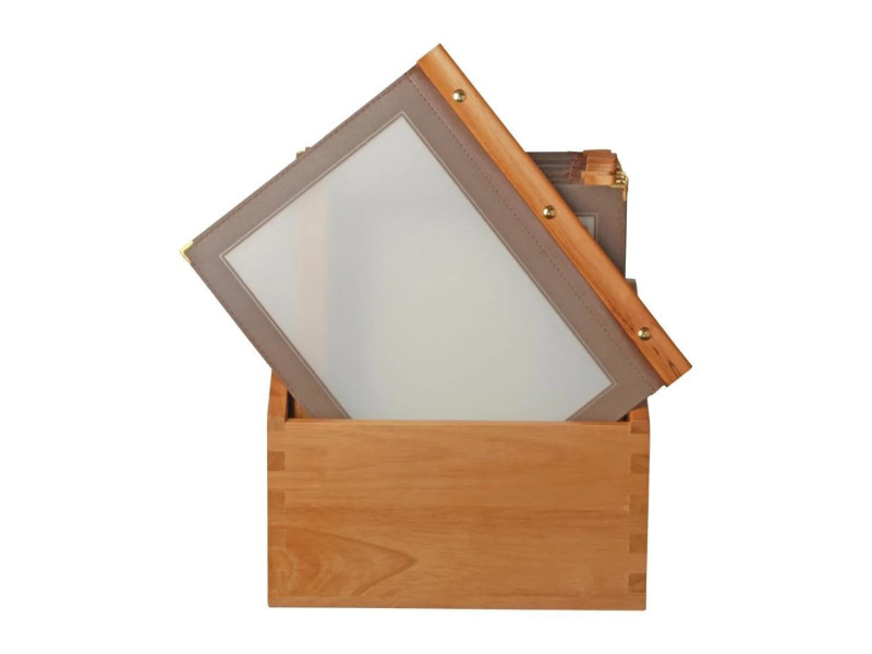 Securit Protège-menus WOOD, A4, dans une boîte de 20, marron