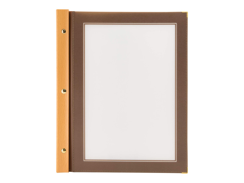 Securit Protège-menus WOOD, A4, marron