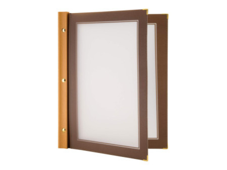 Securit Protège-menus WOOD, A4, marron