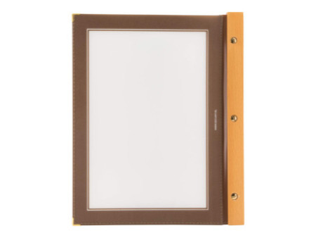 Securit Protège-menus WOOD, A4, marron