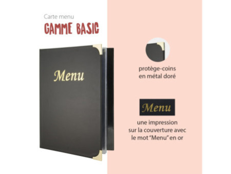 Securit Protège-menus BASIC, A4, noir