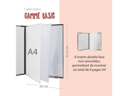 Securit Protège-menus BASIC, A4, bordeaux