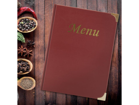 Securit Protège-menus BASIC, A4, bordeaux