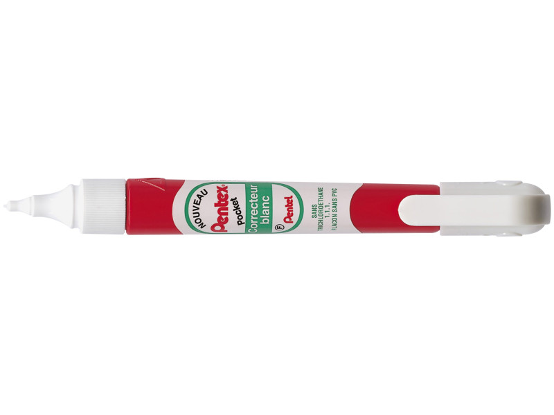 Pentel Stylo correcteur Pentex Pocket ZLC21W, blanc