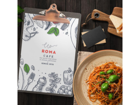 Securit Porte-menu à pince, A4, en bois, marron