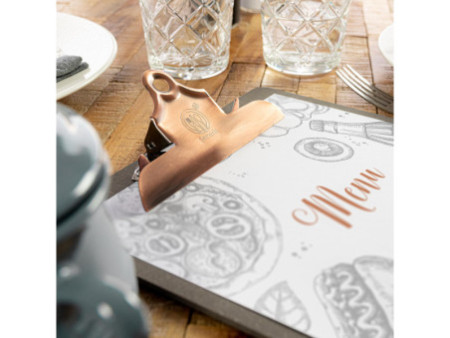 Securit Porte-menu à pince, A4, en bois, marron