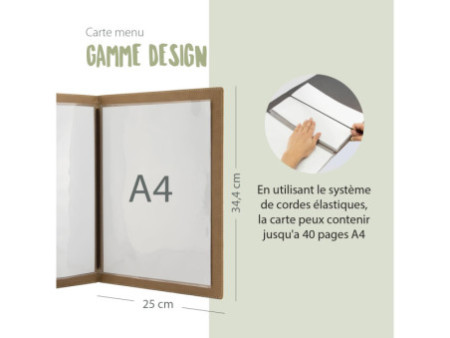 Securit Protège-menus DESIGN CORK, A4, beige