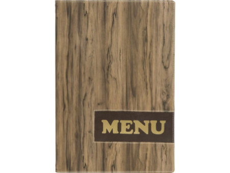 Securit Protège-menus DESIGN WOOD, A4, marron