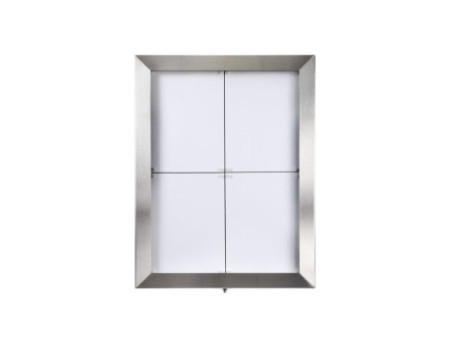 Securit Vitrine d'affichage LED STAINLESS STEEL, 4x feuilles
